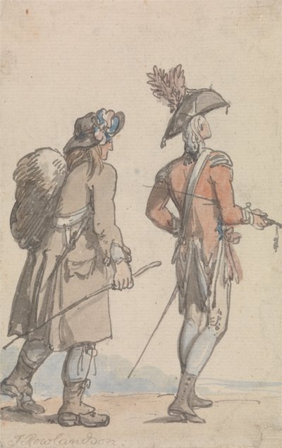 An Officer and His Servant by Thomas Rowlandson